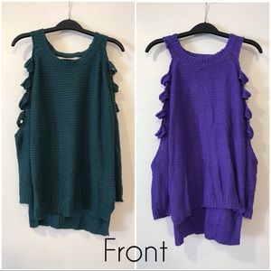 Bundle 2 LF Cold Shoulder Cutout Sleeve Sweaters